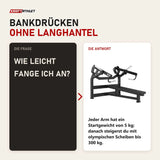 Frage und Antwort zu Titanium Strength Elite Series IsoLateral Horizontal Bench Press: Wie leicht fange ich an?