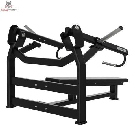 Titanium Strength Elite Series IsoLateral Horizontal Bench Press: Frontansicht mit beiden Hebelarmen über der Bank