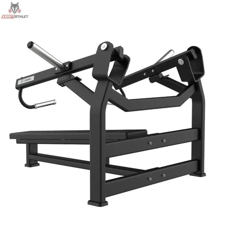 Titanium Strength Elite Series IsoLateral Horizontal Bench Press: Rückansicht mit Rahmen und Scheibenhörnern