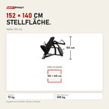 Maßbild Titanium Strength Elite Series IsoLateral Incline Pec Fly: Stellfläche 152 × 140 cm, Höhe 103 cm