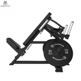Titanium Strength Elite Series IsoLateral Incline Pec Fly – Seitenansicht von links mit Scheibe und Fußstütze