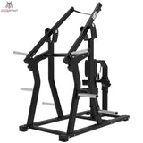 Titanium Strength Elite Series IsoLateral Latzug in Schrägansicht von hinten mit Scheibenhornen