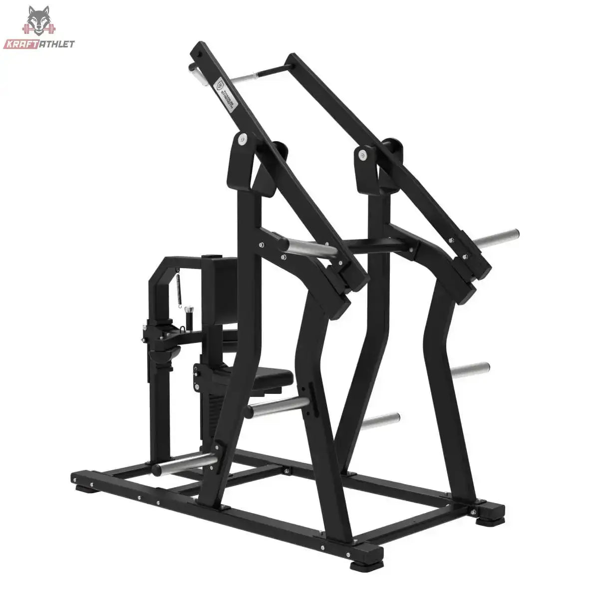 Titanium Strength Elite Series IsoLateral Latzug in Schrägansicht von links mit beiden Zugarmen