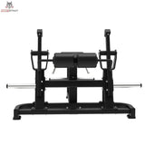 Titanium Strength Elite Series IsoLateral Prone Leg Curl in Frontansicht mit Liegepolster und seitlichen Scheibenaufnahmen