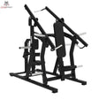 Titanium Strength Elite Series IsoLateral Brustpresse und Latzug in Schrägansicht von vorn mit Rückenpolster und Zugarmen