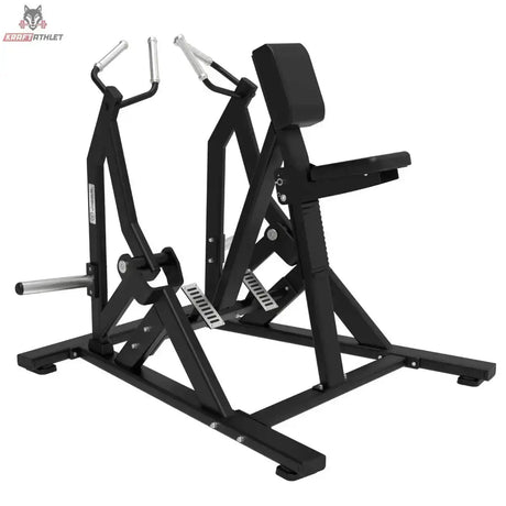Titanium Strength Elite Series IsoLaterales Rudern – Rückansicht schräg mit Sitz und Hebeln