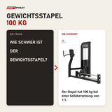 Frage und Antwort zu Titanium Strength Elite Series Kickmaschine: Wie schwer ist der Gewichtsstapel?
