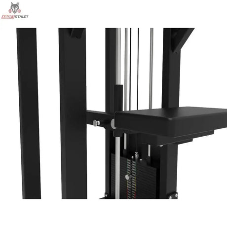 Titanium Strength Elite Series Klimmzug-Dipsmaschine – Detail des Kniepolsters vor dem Gewichtsturm