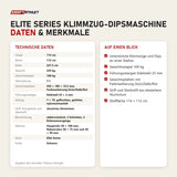Technische Daten und Merkmale von Titanium Strength Elite Series Klimmzug-Dipsmaschine als Tabelle