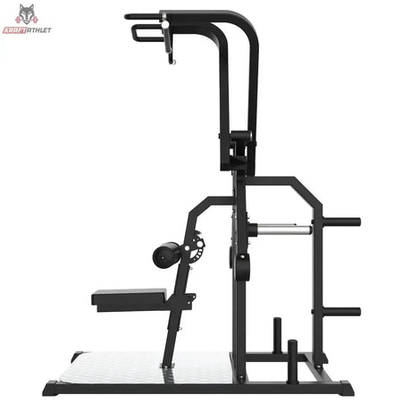 Titanium Strength Elite Series Kreisförmiger Lat-Zug in Seitenansicht mit Hebelarm und Bodenplatte