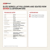 Technische Daten und Lieferumfang von Titanium Strength Elite Series Lat Pulldown and Seated Row als Tabelle