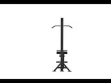 Titanium Strength Elite Series Lat Pulldown and Seated Row – Schmale Frontansicht mit Latzugstange oben und Fußstütze