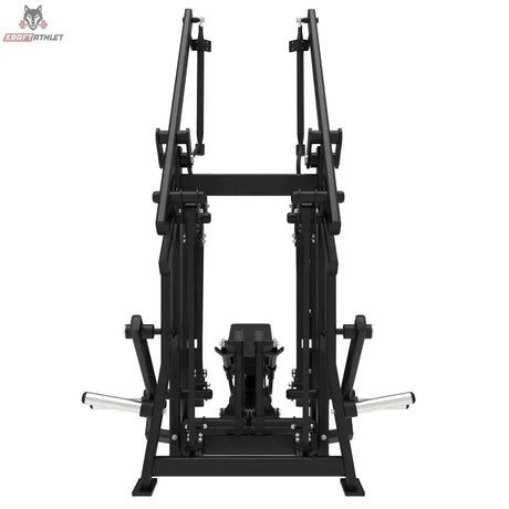Titanium Strength Elite Series Latzug und Ruderzug IsoLateral Combo – Frontansicht mit Doppelrahmen, Sitz und Scheibenhaltern