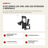Titanium Strength Elite Series Leg Curl und Leg Extension mit 4 Merkmalen: Beinstrecker und Beinbeuger, Seilübersetzung 1:1, 9 Startpositionen, Rückenlehne in 6 Positionen