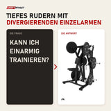 Frage und Antwort zu Titanium Strength Elite Series Low Row: Kann ich einarmig trainieren?
