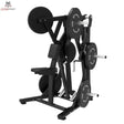 Titanium Strength Elite Series Low Row in Schrägansicht, mit Hantelscheiben beladen und schwarzem Rahmen