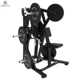 Titanium Strength Elite Series Low Row in Schrägansicht von hinten mit Sitz und beladenen Hebelarmen
