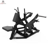 Titanium Strength Elite Series Multi-Grip IsoLateral Rudergerät in Schwarz, Schrägansicht mit Brustpolster und Griffen
