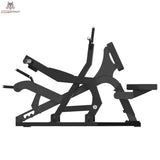 Titanium Strength Elite Series Multi-Grip IsoLateral Rudergerät in Schwarz, Seitenansicht mit Hebelarmen und Sitz