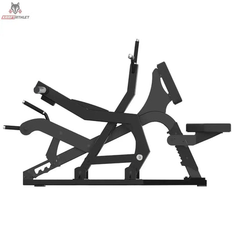 Titanium Strength Elite Series Multi-Grip IsoLateral Rudergerät in Schwarz, Seitenansicht mit Hebelarmen und Sitz
