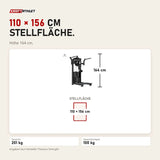 Maßbild Titanium Strength Elite Series Multi Hip: Stellfläche 110 × 156 cm, Höhe 164 cm