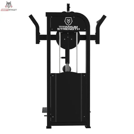 Titanium Strength Elite Series Multi Hip – Rückansicht mit Logo-Abdeckung und Griffbügeln
