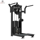 Titanium Strength Elite Series Multi Hip – Schrägansicht mit Hebelpolster, Griffen und Standplattform