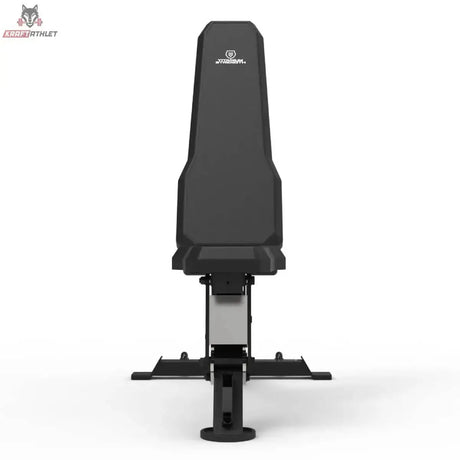Titanium Strength Elite Series Multi-Verstellbare Bank, Frontansicht mit senkrecht gestellter Rückenlehne