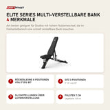 Titanium Strength Elite Series Multi-Verstellbare Bank mit 4 Merkmalen: Rückenlehne 8 Positionen von 0° bis 80°, Sitz 3 Positionen, 24 Einstellungen über Leiterverstellung, Polster 7 cm
