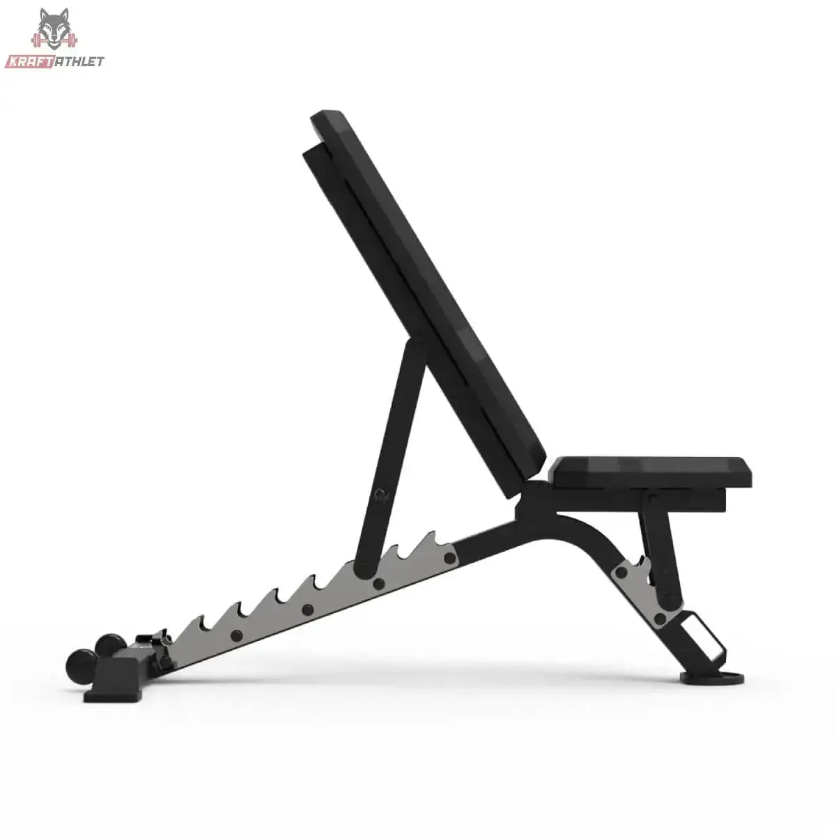 Titanium Strength Elite Series Multi-Verstellbare Bank, Seitenansicht mit Schrägstellung und Verstellleiste