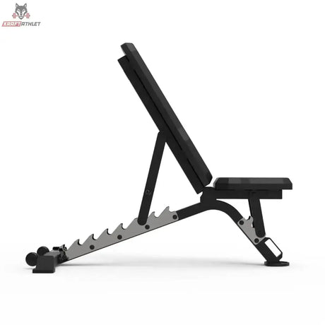 Titanium Strength Elite Series Multi-Verstellbare Bank, Seitenansicht mit Schrägstellung und Verstellleiste