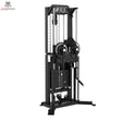 Titanium Strength Elite Series Multiflight – Schrägansicht mit zwei Seilzügen und Gewichtsturm