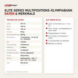 Technische Daten und Merkmale von Titanium Strength Elite Series Multipositions-Olympiabank als Tabelle