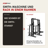 Frage und Antwort zu Titanium Strength Elite Series Multipower Smith Machine + Rack Plus: Wie schwer ist die Smith-Stange?