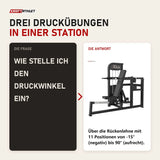 Frage und Antwort zu Titanium Strength Elite Series Multipress 3 Funktionen: Wie stelle ich den Druckwinkel ein?