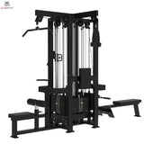 Titanium Strength Elite Series Multistation 4 Stationen in Schwarz, Schrägansicht von rechts mit Beinstrecker