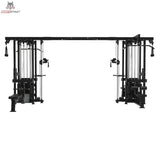Titanium Strength Elite Series Multistation 8 Stationen, Frontansicht mit langem Querträger auf Weiß