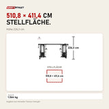 Maßbild Titanium Strength Elite Series Multistation 8 Stationen: Stellfläche 510,8 × 411,4 cm, Höhe 226,3 cm