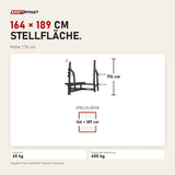 Maßbild Titanium Strength Elite Series Olympische Flachbank: Stellfläche 164 × 189 cm, Höhe 176 cm