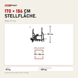Maßbild Titanium Strength Elite Series Olympische Schrägbank: Stellfläche 170 × 186 cm, Höhe 151 cm