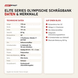 Technische Daten und Merkmale von Titanium Strength Elite Series Olympische Schrägbank als Tabelle