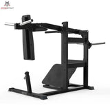Titanium Strength Elite Series Pendulum Hack Squat in Schwarz, Seitenansicht mit Pendelarm und geneigter Fußplatte