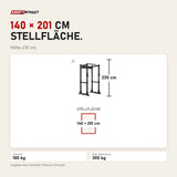 Maßbild Titanium Strength Elite Series Power Cage E30: Stellfläche 140 × 201 cm, Höhe 230 cm