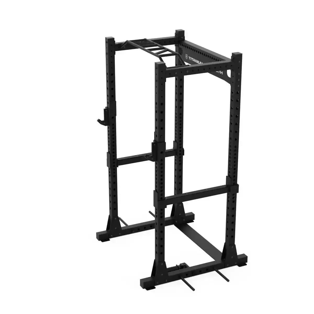 Titanium Strength Elite Series Power Cage E30 in Schrägansicht von oben mit Multigrip-Klimmzugstange