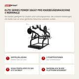 Titanium Strength Elite Series Power Squat Pro Kniebeugenmaschine mit 4 Merkmalen: Doppelbeladung, 3 Startpositionen, Schulterpolster 27,5 bis 67,5 cm breit, Wadenblock in der Plattform integriert