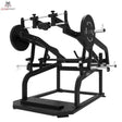 Titanium Strength Elite Series Power Squat Pro Kniebeugenmaschine in Schwarz, Schrägansicht mit Hantelscheiben