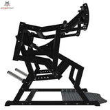 Titanium Strength Elite Series Power Squat Kniebeugenmaschine in Seitenansicht mit Schulterpolstern und Trittplatte