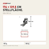 Maßbild Titanium Strength Elite Series Rudern und Kreuzheben Combo: Stellfläche 176 × 139,5 cm, Höhe 146,5 cm