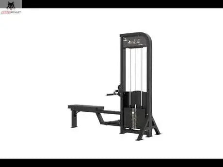 Titanium Strength Elite Series Ruderzugmaschine Low Row – Kleine Gesamtansicht mit Sitzbank und Gewichtsturm