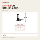 Maßbild Titanium Strength Elite Series Ruderzugmaschine Low Row: Stellfläche 175 × 82 cm, Höhe 195 cm